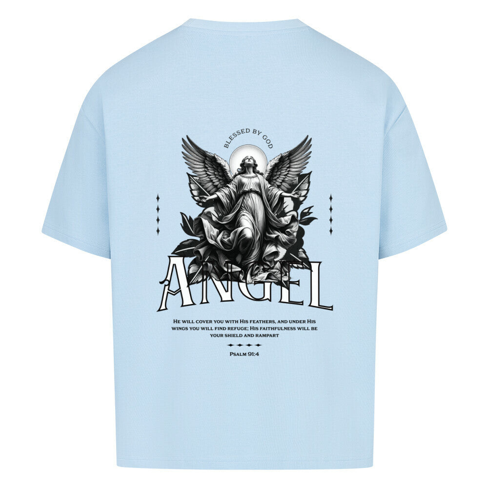 ANGEL Oversized T-Shirt in babyblau – christliches Oversized T-Shirt von Blessed by God