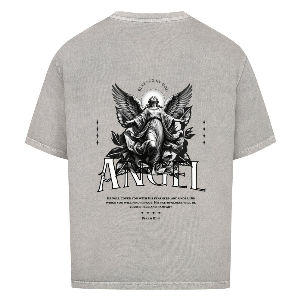 ANGEL Oversized T-Shirt in babyblau – christliches Oversized T-Shirt von Blessed by God