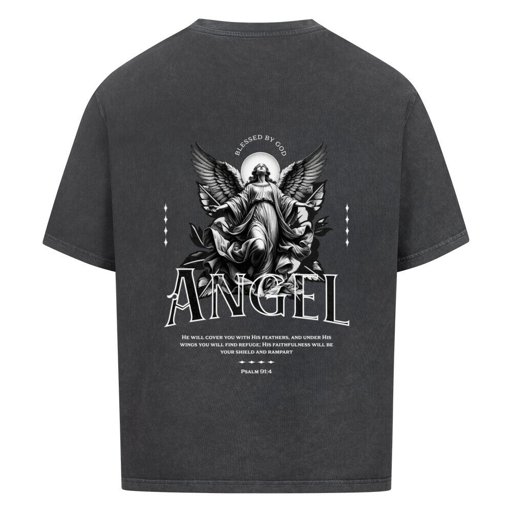 ANGEL Oversized T-Shirt in babyblau – christliches Oversized T-Shirt von Blessed by God