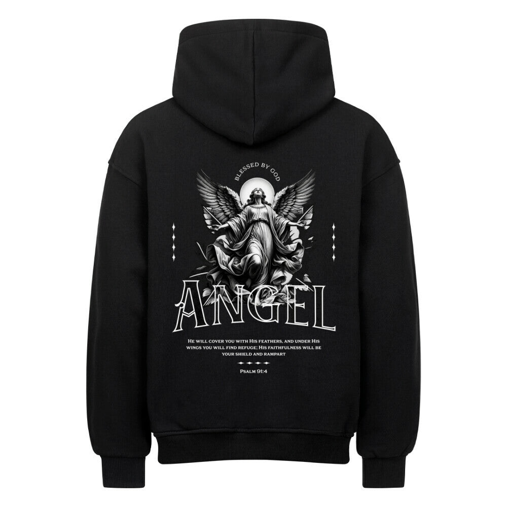 ANGEL Oversized Hoodie in natural-raw – christlicher Oversized Hoodie von Blessed by God