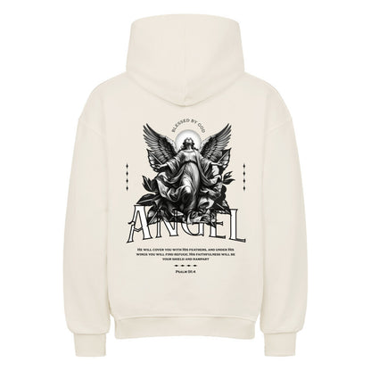 ANGEL Oversized Hoodie in natural-raw – christlicher Oversized Hoodie von Blessed by God