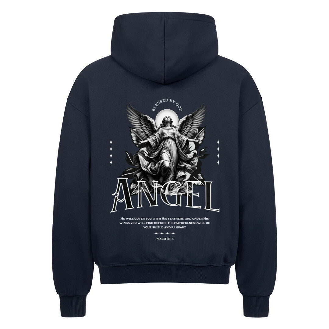 ANGEL Oversized Zipper Hoodie in french-navy – christlicher Oversized Zipper-Hoodie von Blessed by God