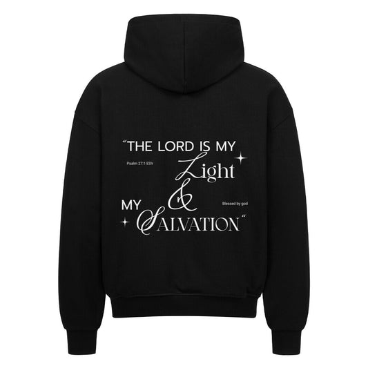 The Lord Is My Light & Salvation Oversized Zipper Hoodie in french-navy – christlicher Oversized Zipper-Hoodie von Blessed by God