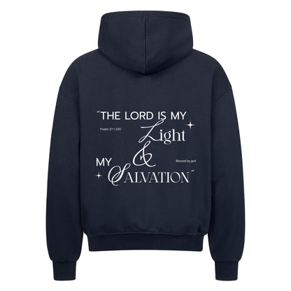The Lord Is My Light & Salvation Oversized Zipper Hoodie in french-navy – christlicher Oversized Zipper-Hoodie von Blessed by God