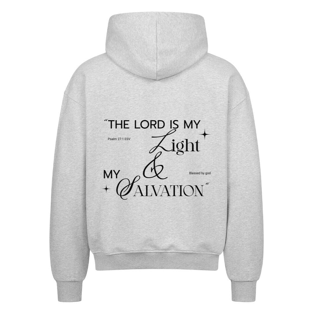 The Lord Is My Light & Salvation Oversized Zipper Hoodie in french-navy – christlicher Oversized Zipper-Hoodie von Blessed by God