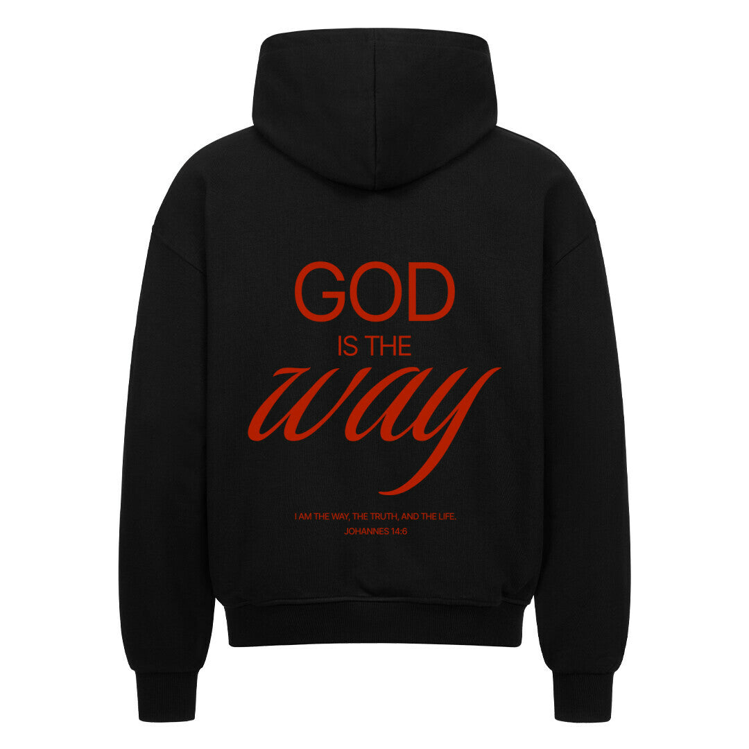 God Is The Way Oversized Zipper Hoodie in French Navy – christlicher Oversized Zipper-Hoodie von Blessed by God