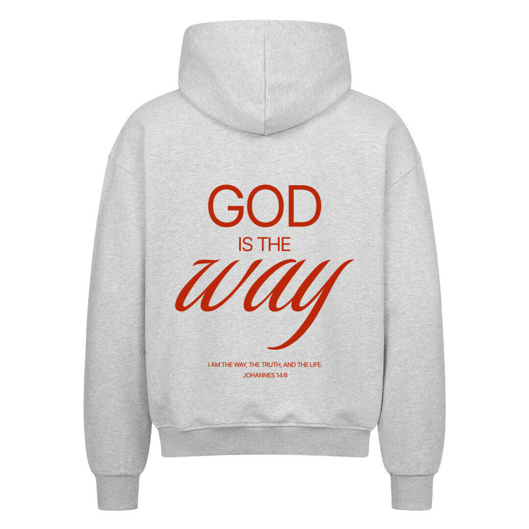 God Is The Way Oversized Zipper Hoodie in French Navy – christlicher Oversized Zipper-Hoodie von Blessed by God
