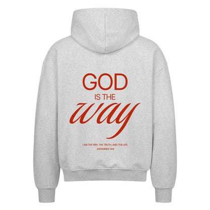 God Is The Way Oversized Zipper Hoodie in French Navy – christlicher Oversized Zipper-Hoodie von Blessed by God