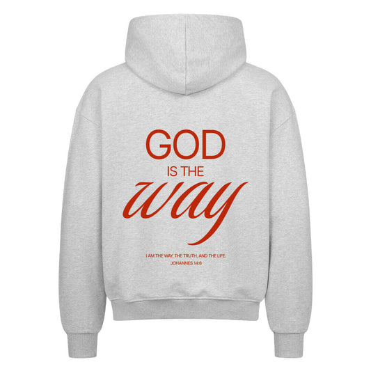 God Is The Way Oversized Zipper Hoodie in French Navy – christlicher Oversized Zipper-Hoodie von Blessed by God