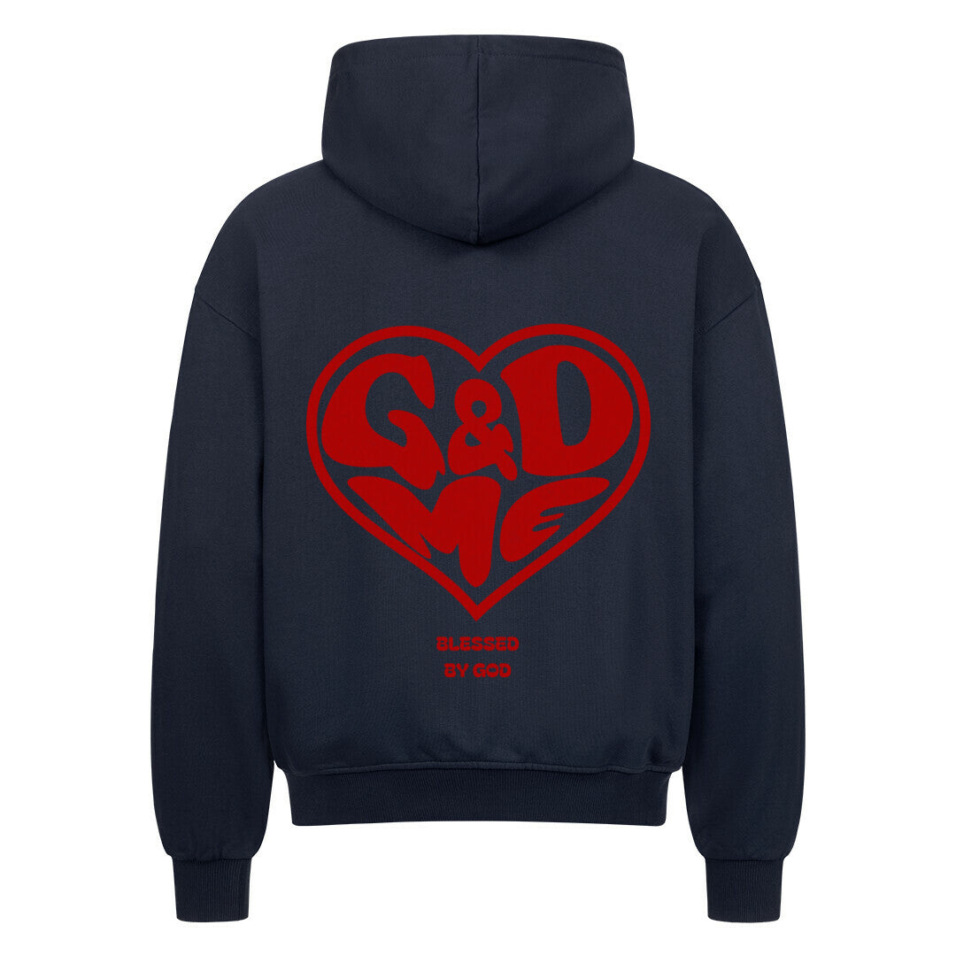 God & Me Oversized Zipper Hoodie in french-navy – christlicher Oversized Zipper-Hoodie von Blessed by God