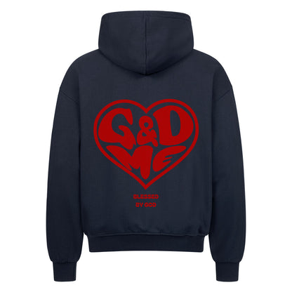 God & Me Oversized Zipper Hoodie in french-navy – christlicher Oversized Zipper-Hoodie von Blessed by God