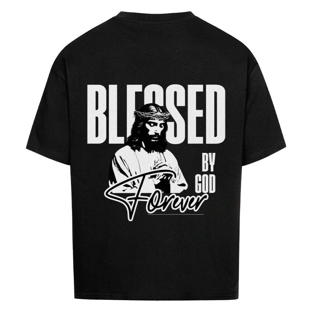 Blessed By God Forever Oversized T-Shirt in babyblau – christliches Oversized T-Shirt von Blessed by God