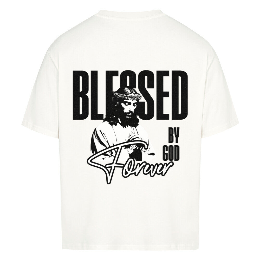 Blessed By God Forever Oversized T-Shirt in babyblau – christliches Oversized T-Shirt von Blessed by God