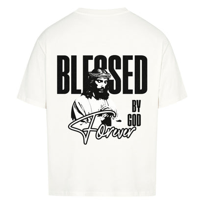 Blessed By God Forever Oversized T-Shirt in babyblau – christliches Oversized T-Shirt von Blessed by God