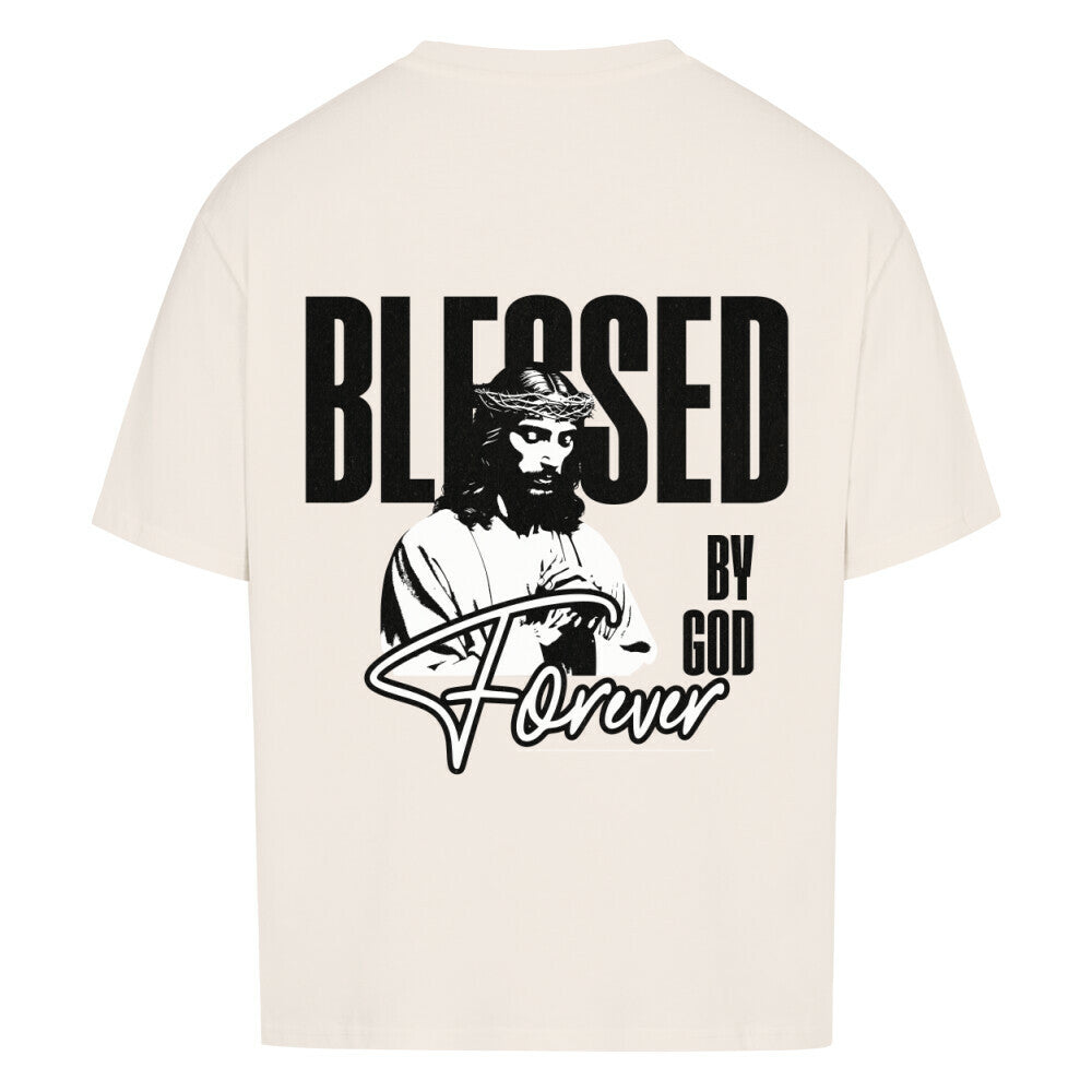 Blessed By God Forever Oversized T-Shirt in babyblau – christliches Oversized T-Shirt von Blessed by God