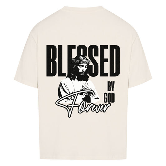 Blessed By God Forever Oversized T-Shirt in babyblau – christliches Oversized T-Shirt von Blessed by God