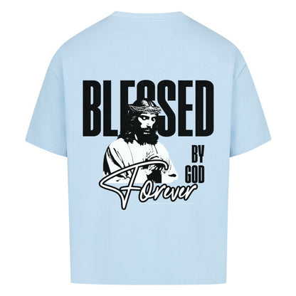 Blessed By God Forever Oversized T-Shirt in babyblau – christliches Oversized T-Shirt von Blessed by God