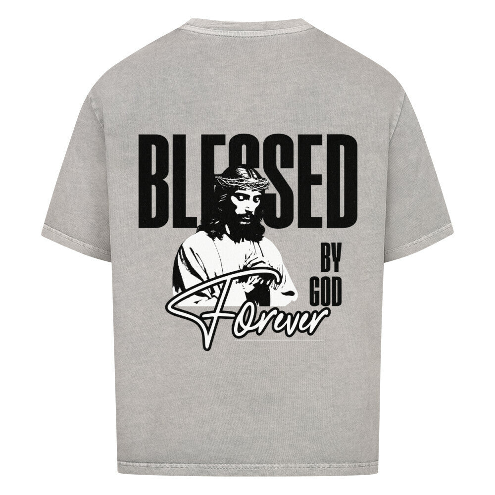 Blessed By God Forever Oversized T-Shirt in babyblau – christliches Oversized T-Shirt von Blessed by God