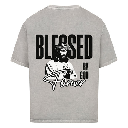 Blessed By God Forever Oversized T-Shirt in babyblau – christliches Oversized T-Shirt von Blessed by God