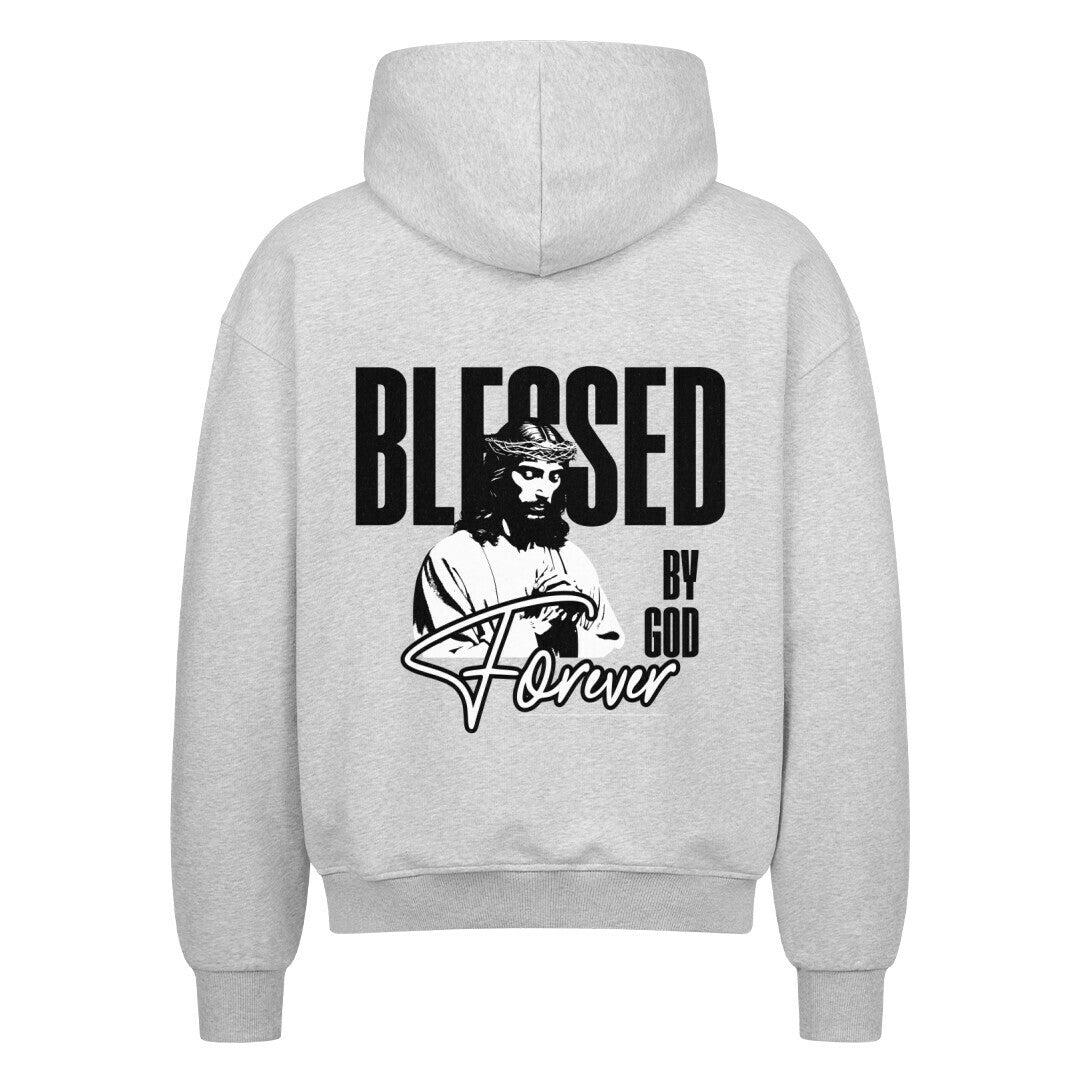 Blessed By God Forever Oversized Zipper Hoodie in french-navy – christlicher Oversized Zipper-Hoodie von Blessed by God