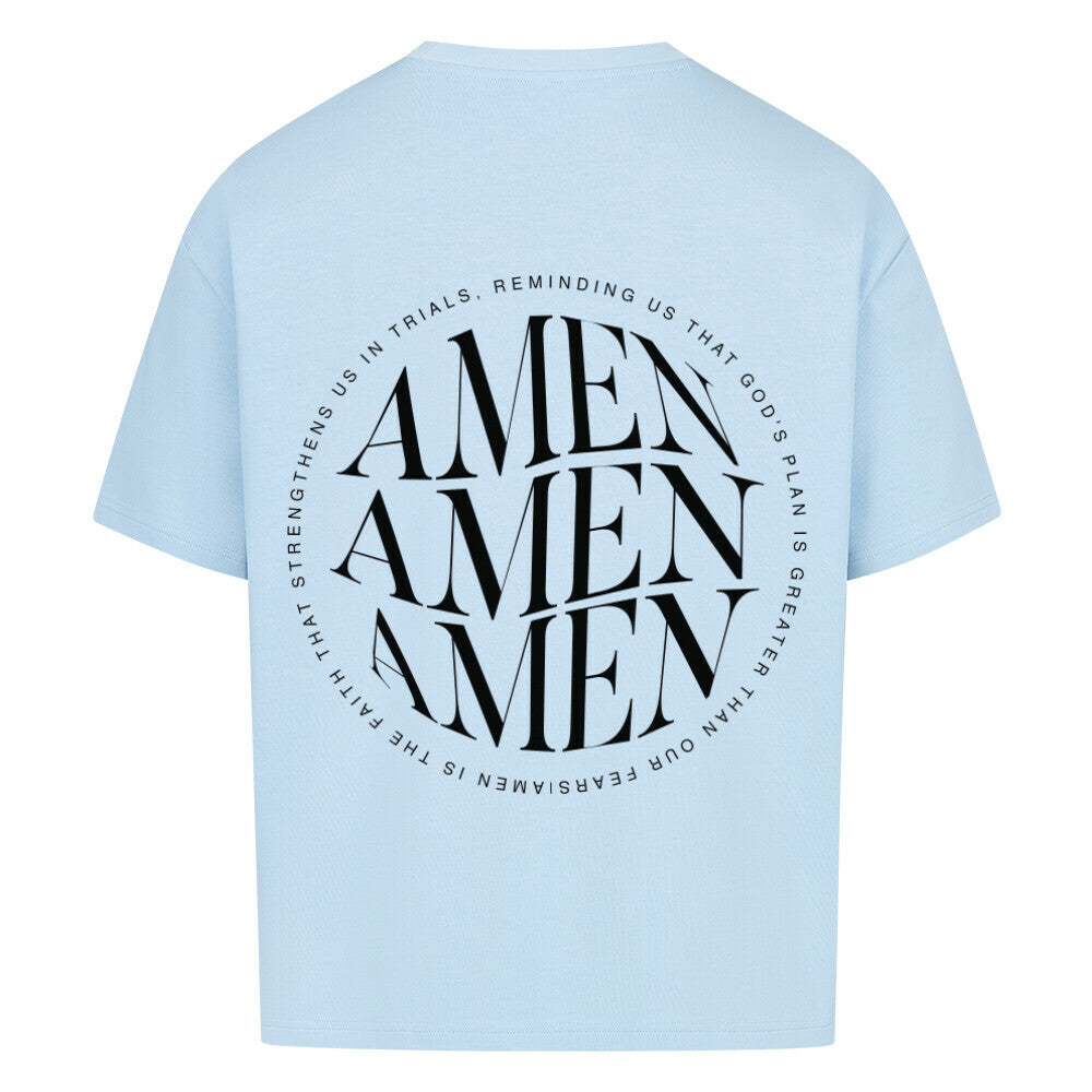 AMEN Oversized T-Shirt in babyblau – christliches Oversized T-Shirt von Blessed by God