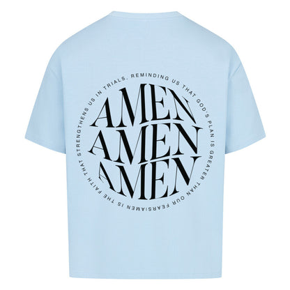 AMEN Oversized T-Shirt in babyblau – christliches Oversized T-Shirt von Blessed by God