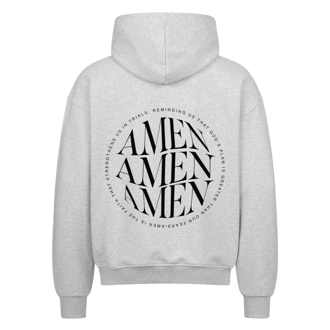 AMEN Oversized Zipper Hoodie in french-navy – christlicher Oversized Zipper-Hoodie von Blessed by God