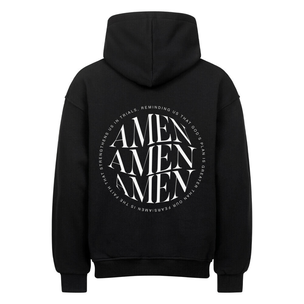AMEN Oversized Hoodie in natural-raw – christlicher Oversized Hoodie von Blessed by God