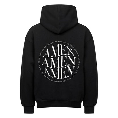 AMEN Oversized Hoodie in natural-raw – christlicher Oversized Hoodie von Blessed by God