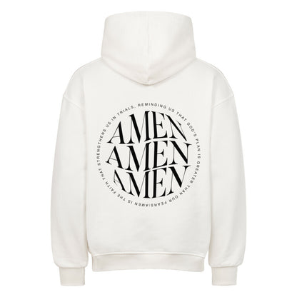 AMEN Oversized Hoodie in natural-raw – christlicher Oversized Hoodie von Blessed by God