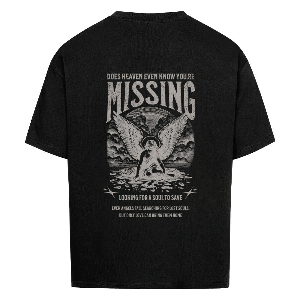 Missing Oversized T-Shirt in babyblau – christliches Oversized T-Shirt von Blessed by God