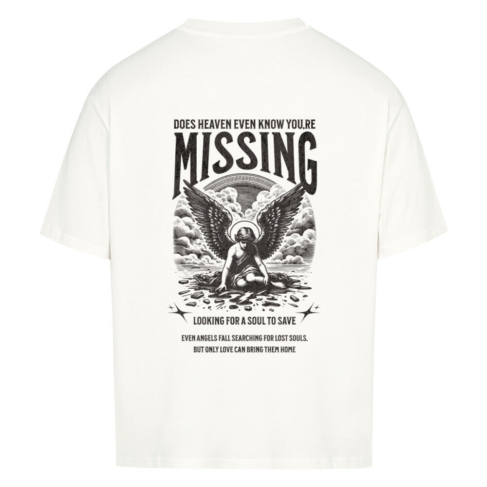 Missing Oversized T-Shirt in babyblau – christliches Oversized T-Shirt von Blessed by God