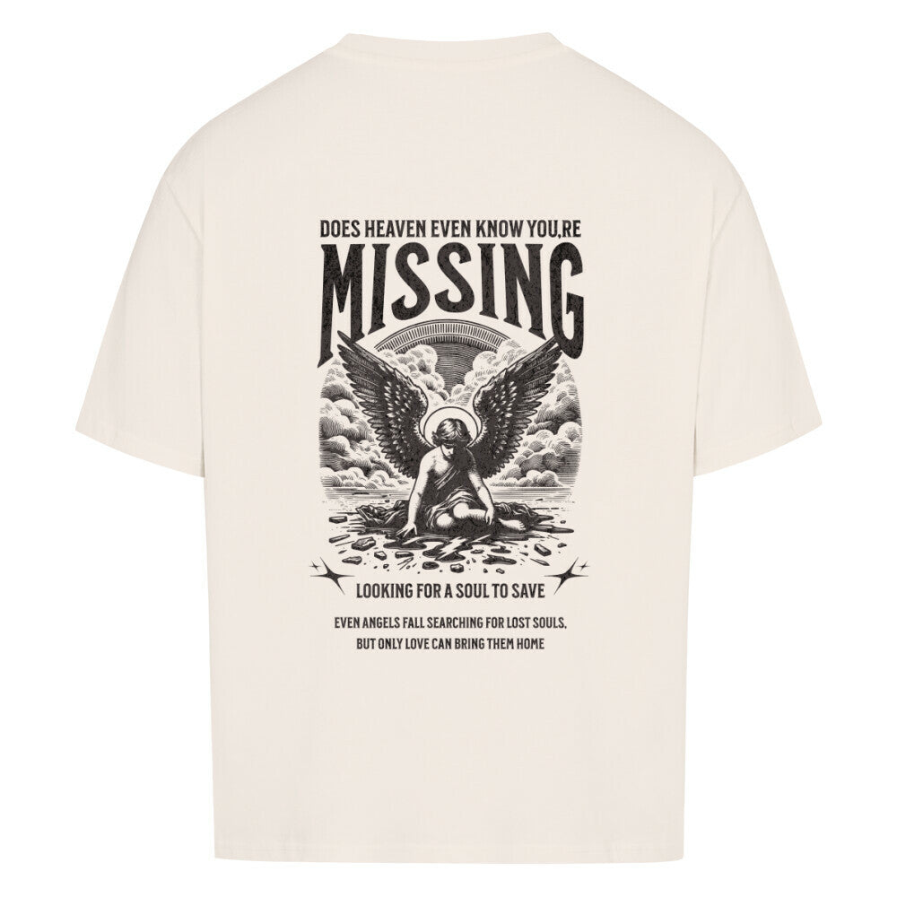 Missing Oversized T-Shirt in babyblau – christliches Oversized T-Shirt von Blessed by God