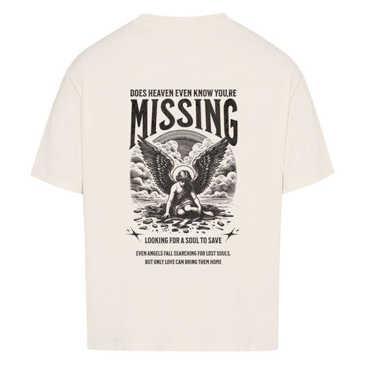 Missing Oversized T-Shirt in babyblau – christliches Oversized T-Shirt von Blessed by God