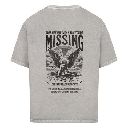 Missing Oversized T-Shirt in babyblau – christliches Oversized T-Shirt von Blessed by God
