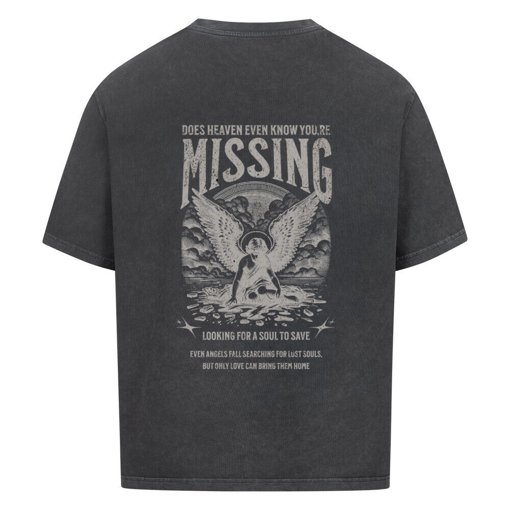 Missing Oversized T-Shirt in babyblau – christliches Oversized T-Shirt von Blessed by God