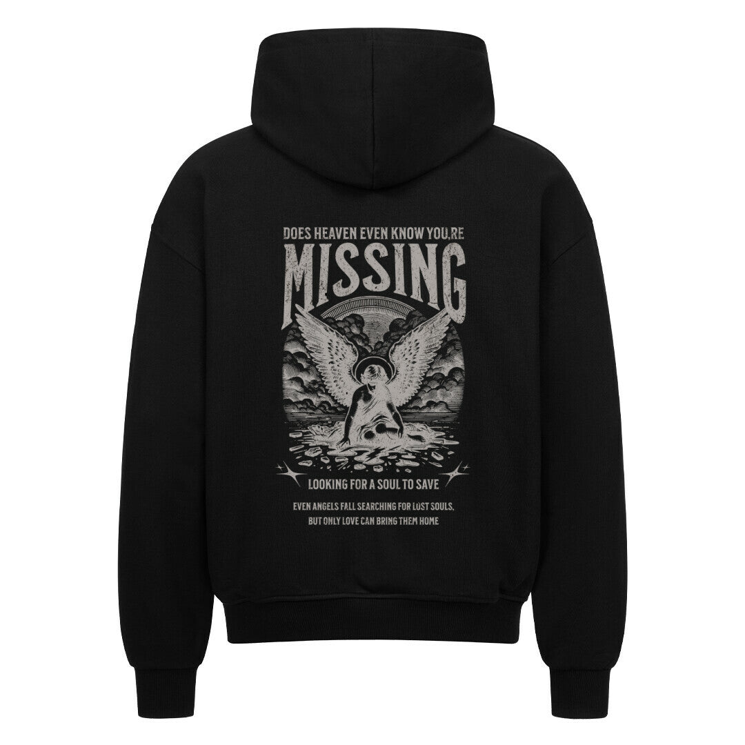 Missing Oversized Zipper Hoodie in french-navy – christlicher Oversized Zipper-Hoodie von Blessed by God