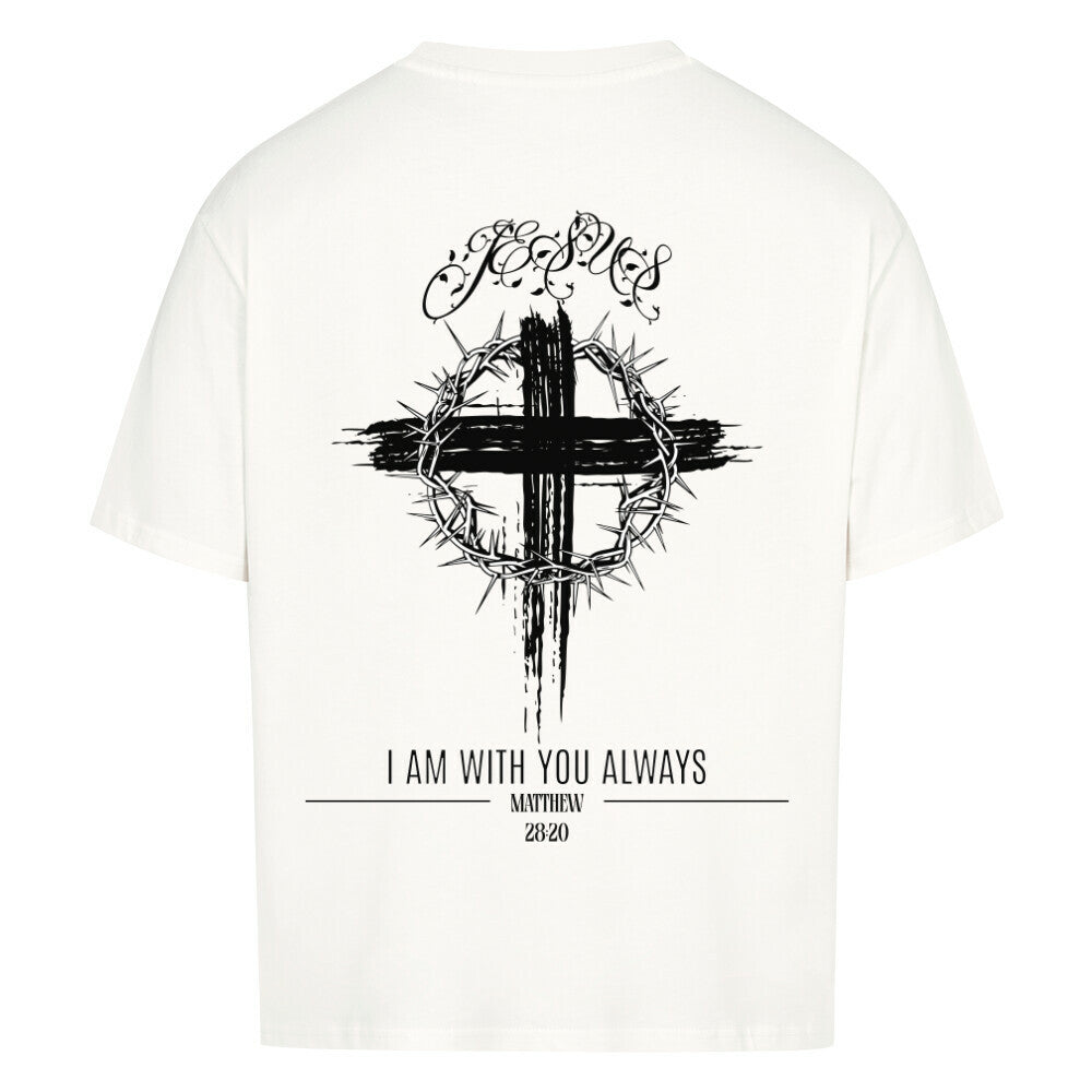 I Am With You Always Oversized T-Shirt in babyblau – christliches Oversized T-Shirt von Blessed by God