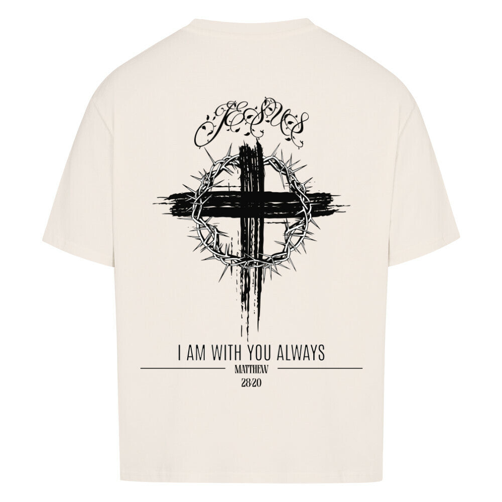 I Am With You Always Oversized T-Shirt in babyblau – christliches Oversized T-Shirt von Blessed by God