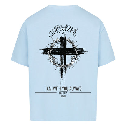 I Am With You Always Oversized T-Shirt in babyblau – christliches Oversized T-Shirt von Blessed by God