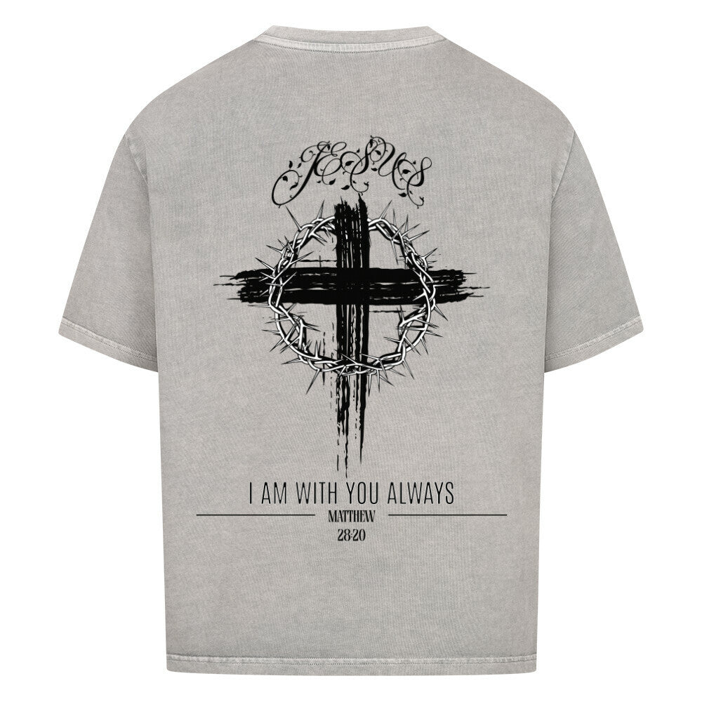 I Am With You Always Oversized T-Shirt in babyblau – christliches Oversized T-Shirt von Blessed by God