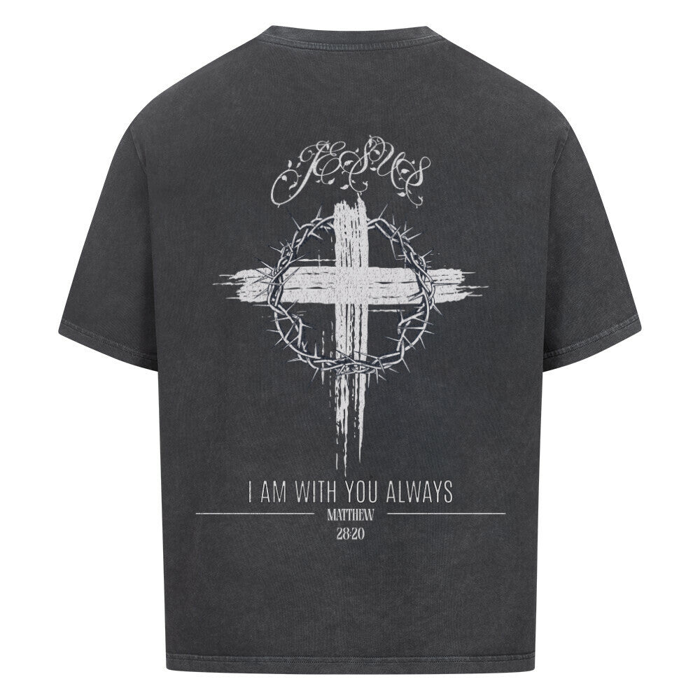 I Am With You Always Oversized T-Shirt in babyblau – christliches Oversized T-Shirt von Blessed by God