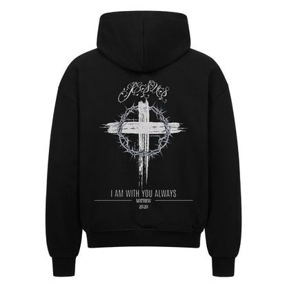 I Am With You Always Oversized Zipper Hoodie in French Navy – christlicher Oversized Zipper-Hoodie von Blessed by God