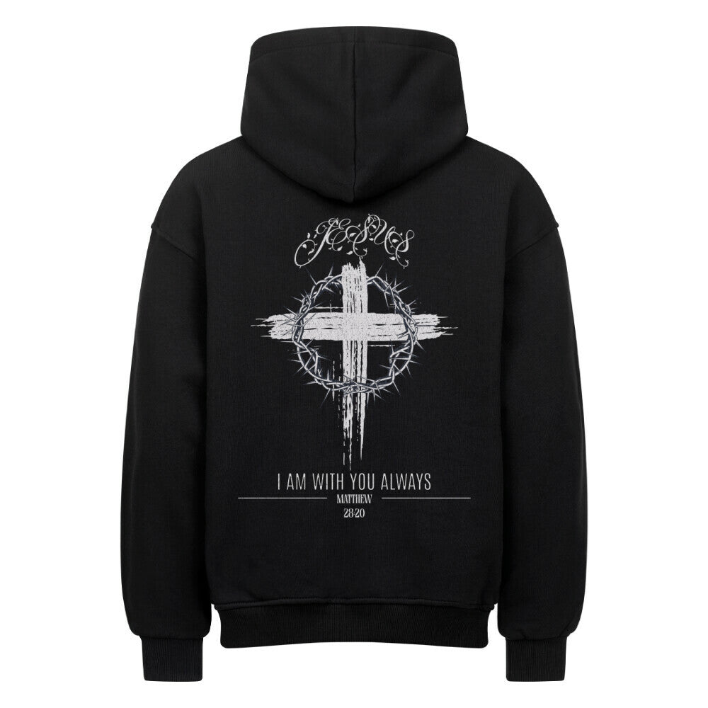 I Am With You Always Oversized Hoodie in natural-raw – christlicher Oversized Hoodie von Blessed by God