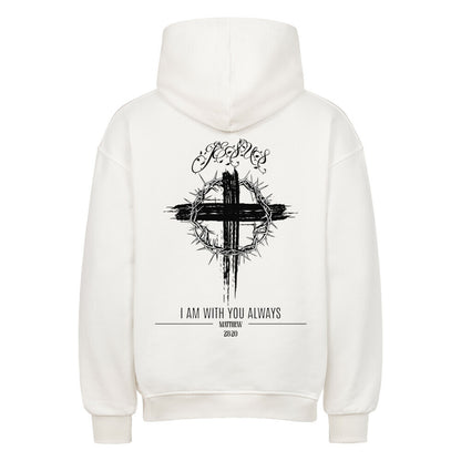 I Am With You Always Oversized Hoodie in natural-raw – christlicher Oversized Hoodie von Blessed by God