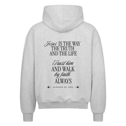 Jesus Is The Way Oversized Zipper Hoodie in french-navy – christlicher Oversized Zipper-Hoodie von Blessed by God