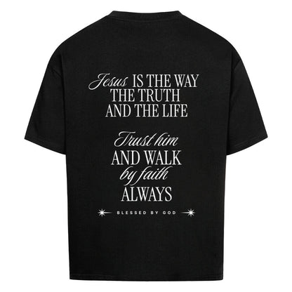 Jesus Is The Way Oversized T-Shirt in babyblau – christliches Oversized T-Shirt von Blessed by God