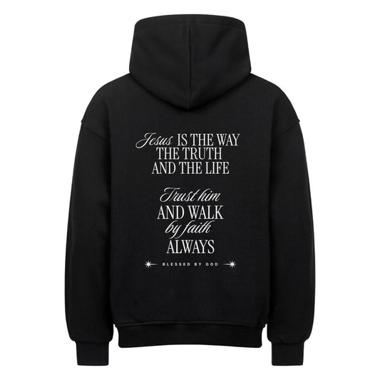 Jesus Is The Way Oversized Hoodie in natural-raw – christlicher Oversized Hoodie von Blessed by God