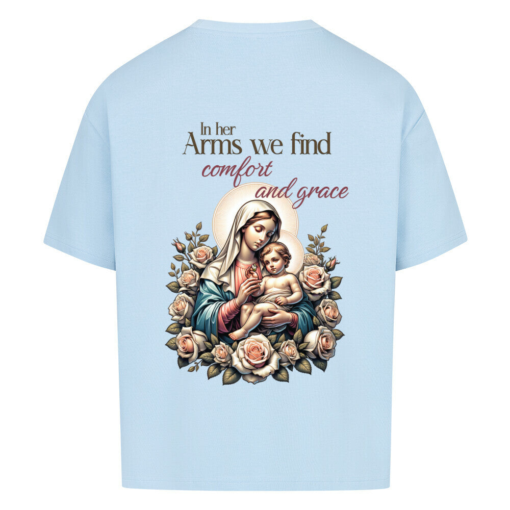 In Her Arms Oversized T-Shirt in babyblau – christliches Oversized T-Shirt von Blessed by God