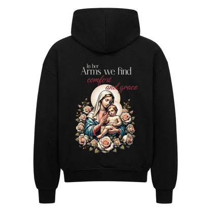 In Her Arms Oversized Zipper Hoodie in french-navy – christlicher Oversized Zipper-Hoodie von Blessed by God